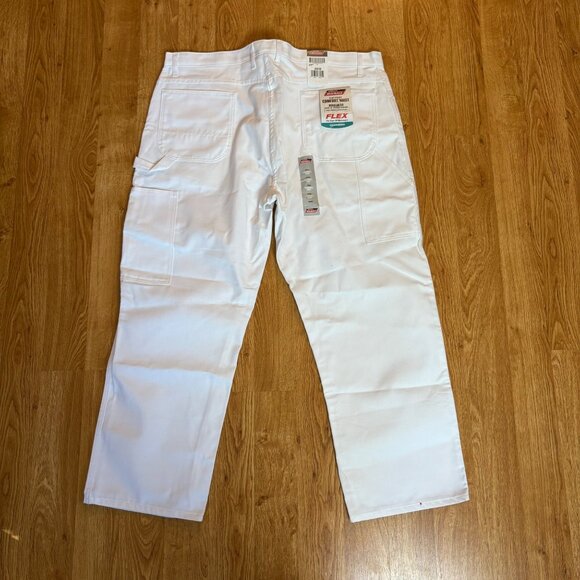 Dickies Mens 44X30 White Painters Pants Comfort Waist Flat Front Flex 44x30 - Picture 3 of 6